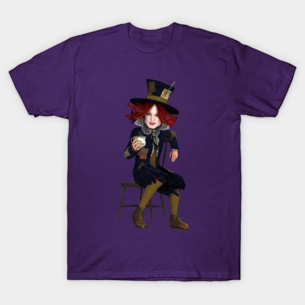 Wonderland Mad Hatter Portrait T-Shirt by 2HivelysArt